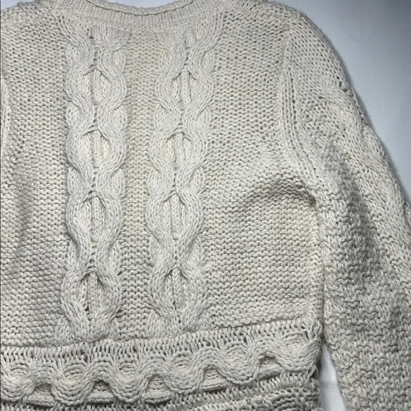 Anthropologie Sparrow Stitchy Peplum button cardigan tie waist wool blend M - Picture 9 of 11